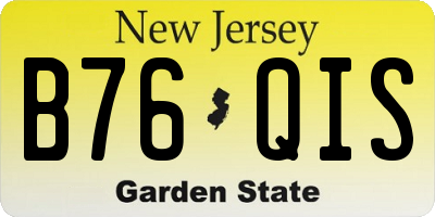 NJ license plate B76QIS