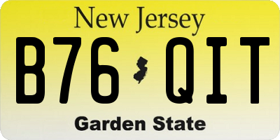 NJ license plate B76QIT