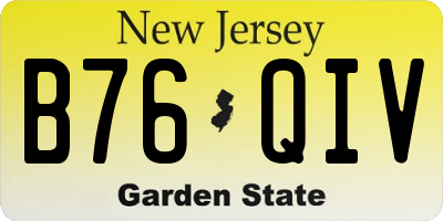 NJ license plate B76QIV