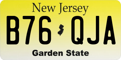 NJ license plate B76QJA