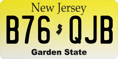 NJ license plate B76QJB