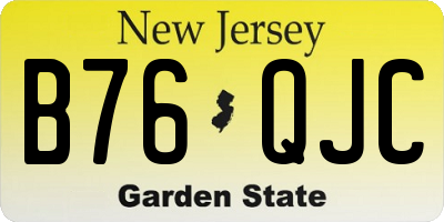 NJ license plate B76QJC