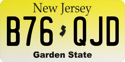 NJ license plate B76QJD
