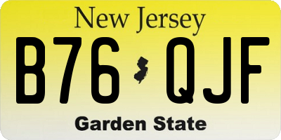 NJ license plate B76QJF