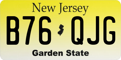 NJ license plate B76QJG
