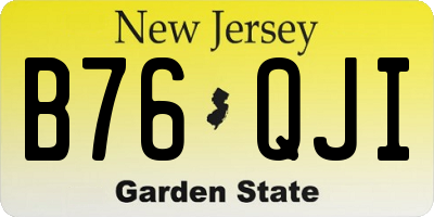 NJ license plate B76QJI