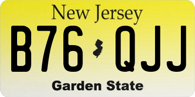 NJ license plate B76QJJ