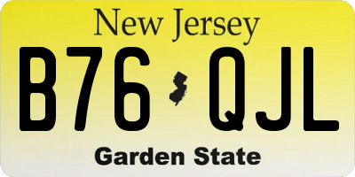 NJ license plate B76QJL
