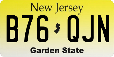 NJ license plate B76QJN