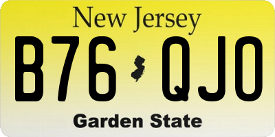 NJ license plate B76QJO