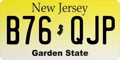 NJ license plate B76QJP