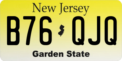 NJ license plate B76QJQ