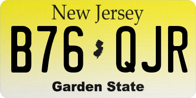 NJ license plate B76QJR