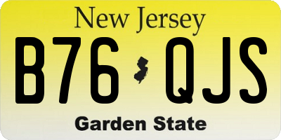 NJ license plate B76QJS