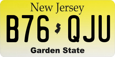 NJ license plate B76QJU
