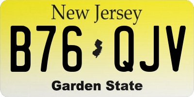 NJ license plate B76QJV