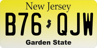 NJ license plate B76QJW
