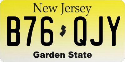 NJ license plate B76QJY