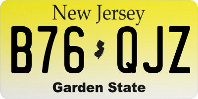 NJ license plate B76QJZ