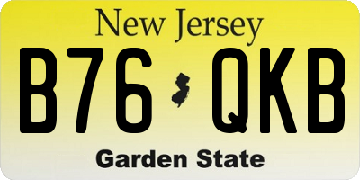 NJ license plate B76QKB