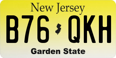 NJ license plate B76QKH