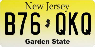 NJ license plate B76QKQ