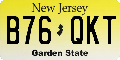 NJ license plate B76QKT