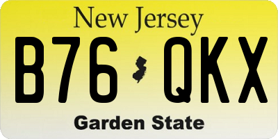 NJ license plate B76QKX