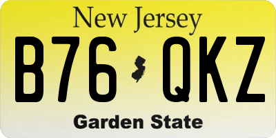 NJ license plate B76QKZ