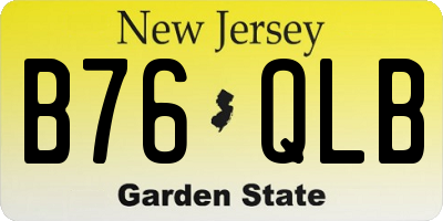 NJ license plate B76QLB
