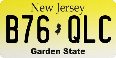 NJ license plate B76QLC
