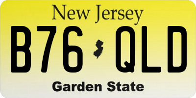 NJ license plate B76QLD