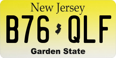 NJ license plate B76QLF
