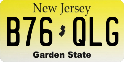 NJ license plate B76QLG
