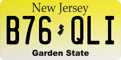 NJ license plate B76QLI