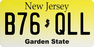 NJ license plate B76QLL