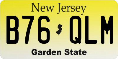NJ license plate B76QLM