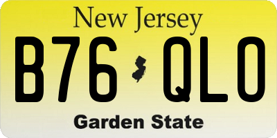 NJ license plate B76QLO