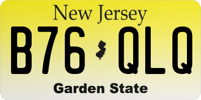 NJ license plate B76QLQ