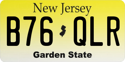 NJ license plate B76QLR