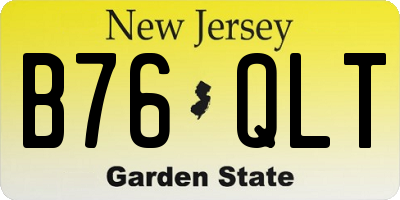 NJ license plate B76QLT