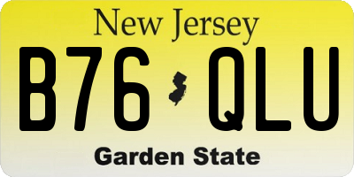 NJ license plate B76QLU