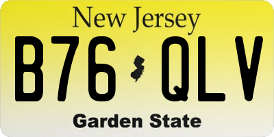 NJ license plate B76QLV