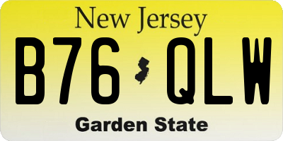 NJ license plate B76QLW