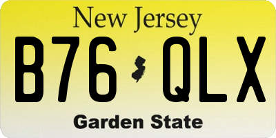 NJ license plate B76QLX