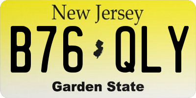 NJ license plate B76QLY