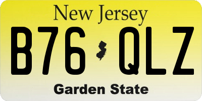 NJ license plate B76QLZ