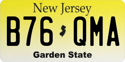 NJ license plate B76QMA