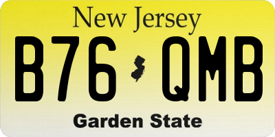 NJ license plate B76QMB