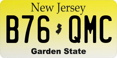 NJ license plate B76QMC